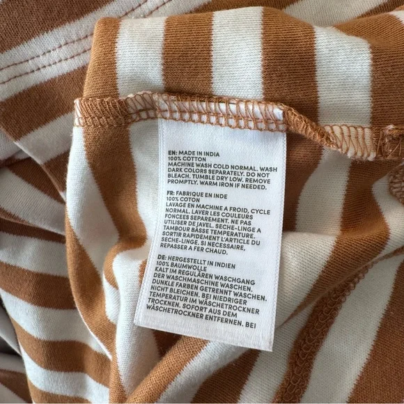 Lands' End Supima Cotton Striped Cowl Neck Top Women’s L Brown White NWT - Picture 10 of 11